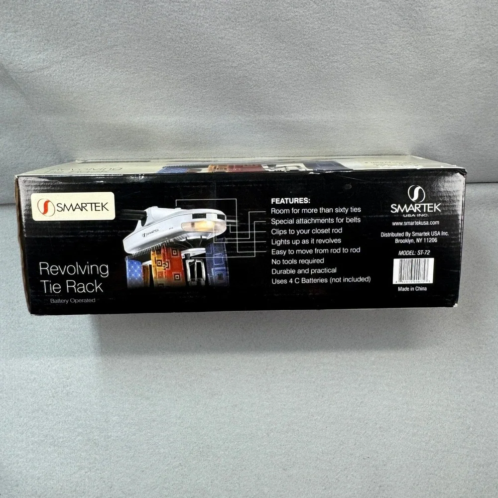 Smartek Revolving 64+ Tie Belt Rack Mens Silver Motorized ST-72 New Open Box